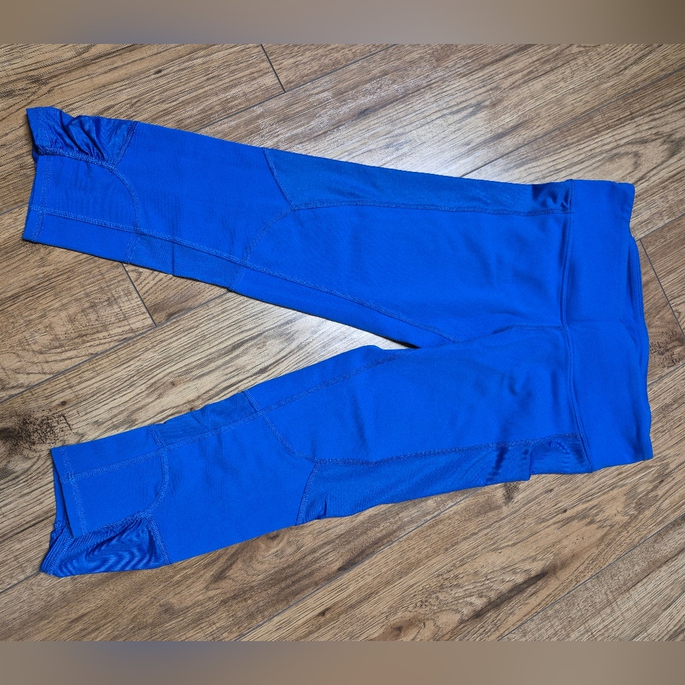 Alo Yoga Electric Cobalt Blue Capris lift leggings cropped mesh cutout small